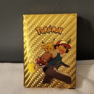 Pokemon Gold Box with Pikachu and Trainer Art
